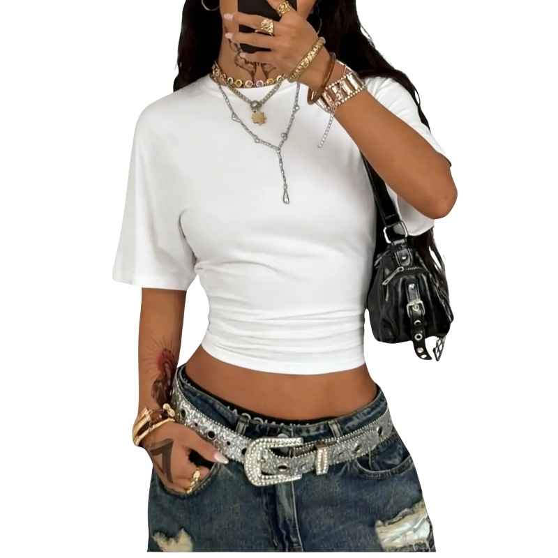 Women's Basic Slim Fit Cropped T-Shirt