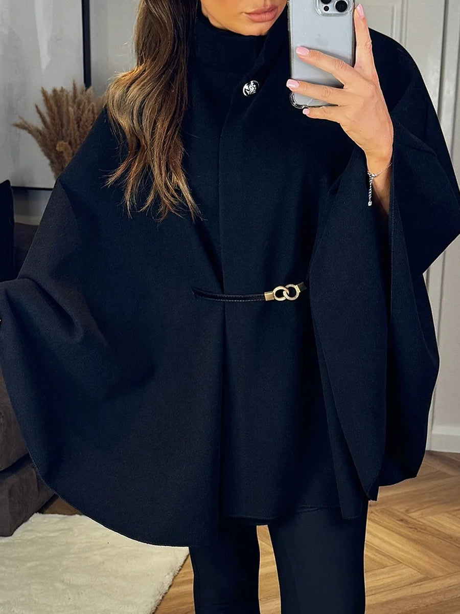 Wool Belted Cape - The Ultimate Statement in Elegant Outerwear