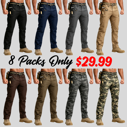 Men's Tactical Work Lightweight Multi-Pocket Water Resistant Cargo Pants