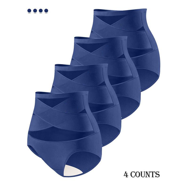 ⏰ TODAY ONLY Women’s High-Waisted Panties Multipack Lucky Letter Logo Cross-Mesh Briefs, Ultra-Soft Tummy Control Comfort Underwear