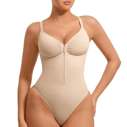 Seamless Covered Bust Jumpsuit Thong Bodysuit