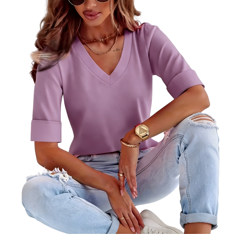 Women's Plus Size Solid Basic Top