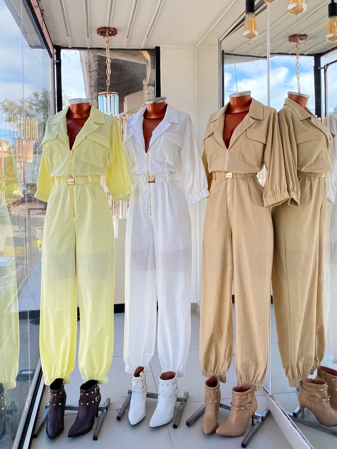 Stylish Casual Lapel Belt Jumpsuit