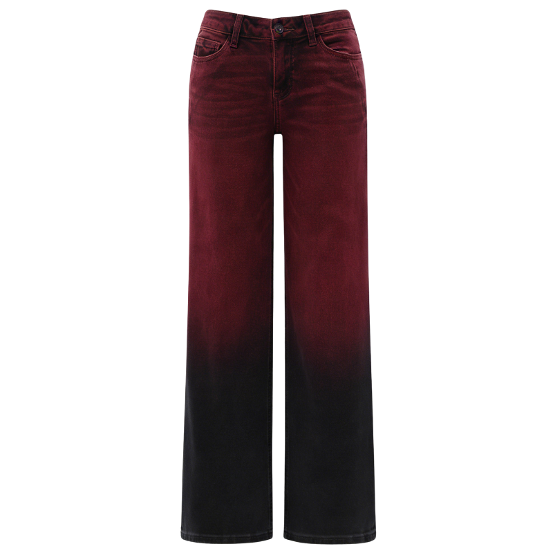 Women's Mid-Low Rise Relaxed Straight Wide Leg Jeans