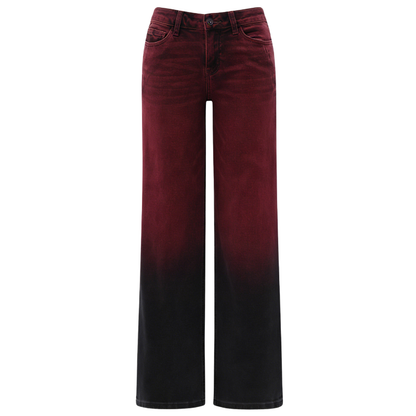 Women's Mid-Low Rise Relaxed Straight Wide Leg Jeans