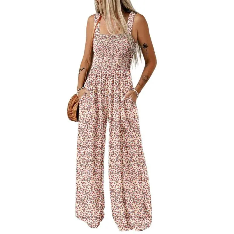 💕Women's Casual Print Sleeveless Overalls Jumpsuits