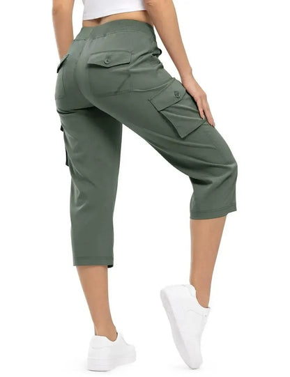 🔥Last day promotion🔥Womens Cargo Capris Lightweight Hiking Pants Shorts Cropped Cotton2