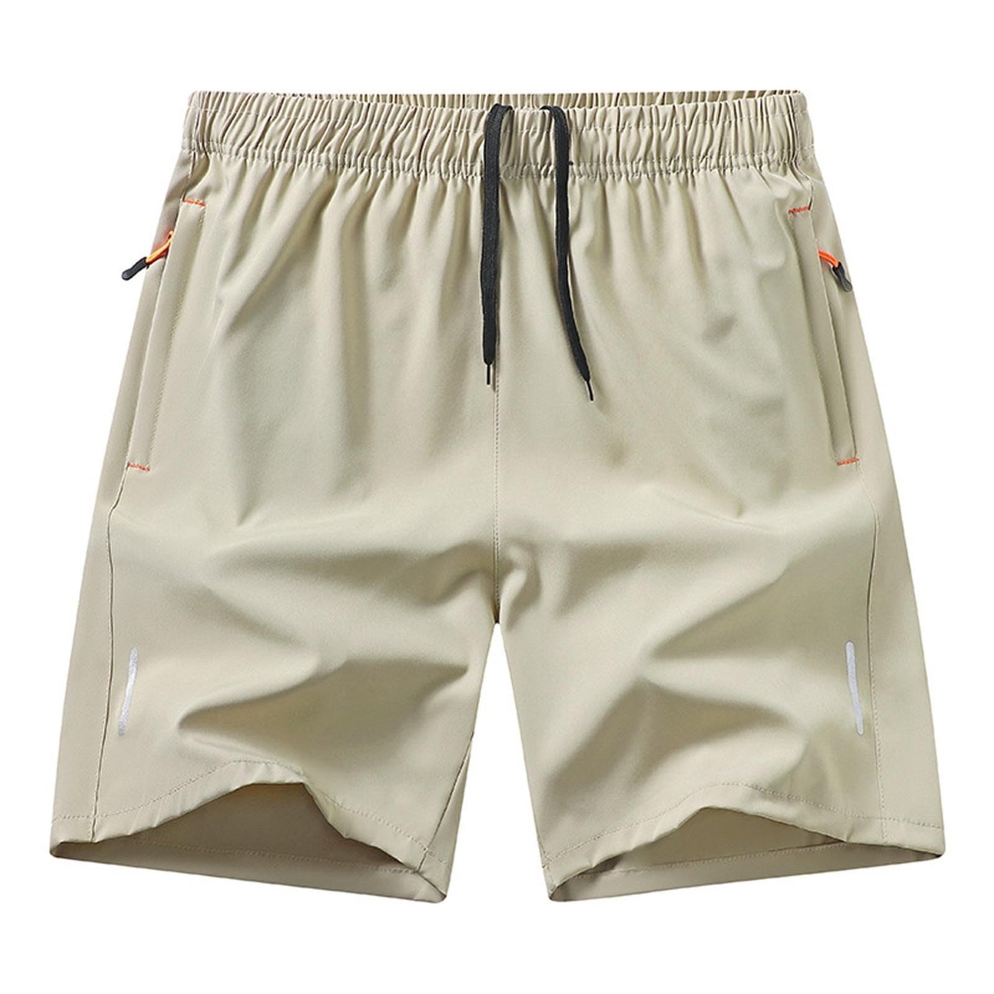 Men's Solid Color Zipper Pocket Shorts