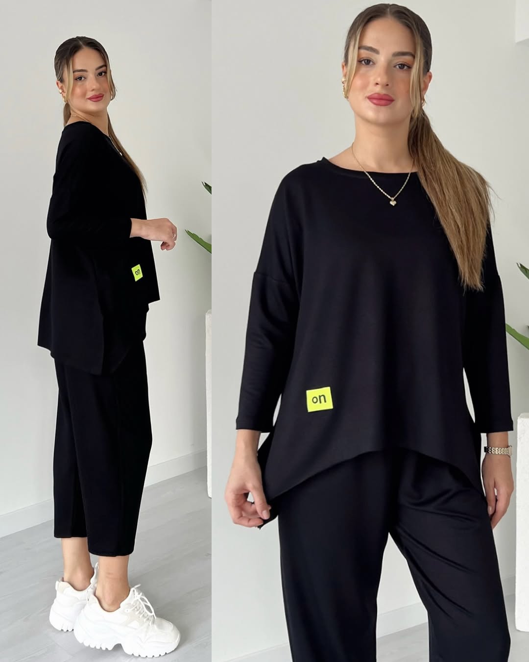 Knitted Casual Irregular Top & Skinny Pants Set