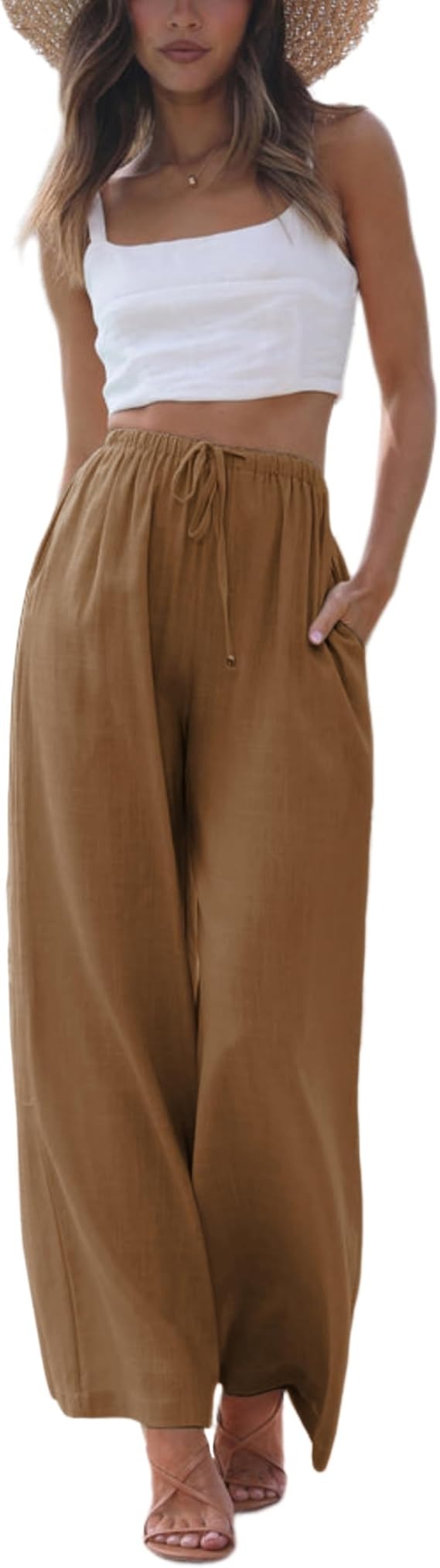 Women's Cotton Linen Summer Palazzo Pants
