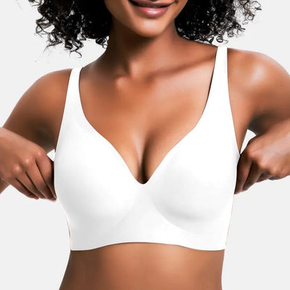 ⏰ TODAY ONLY Jelly Wireless Womens Comfortable Wireless Bras Push Up Bralettes Seamless Tshirts Bras Deep V Everyday Bras