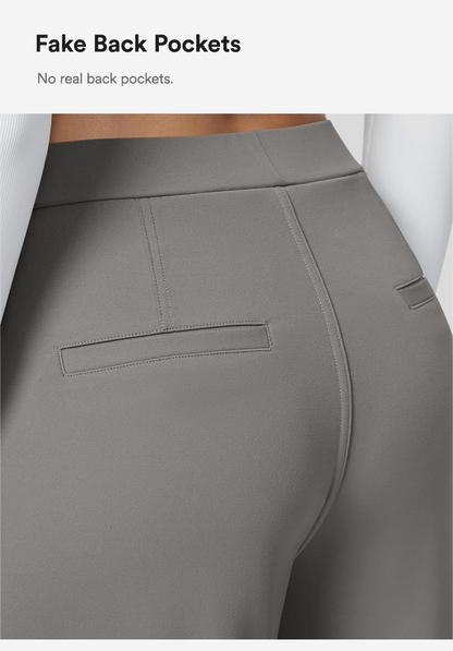 High Waisted Side Pocket Straight Leg Work Pants