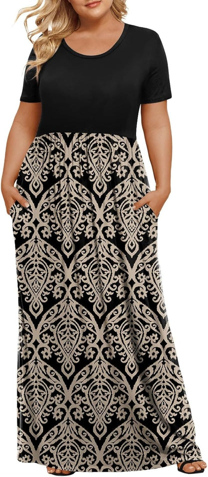 🔥Only $23.99🔥Women's Plus Size Maxi Dresses for Curvy