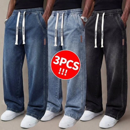 Men's Stretch Cotton Loose Fit Jeans