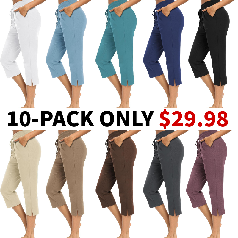Summer Loose Jogger Capris with Pockets
