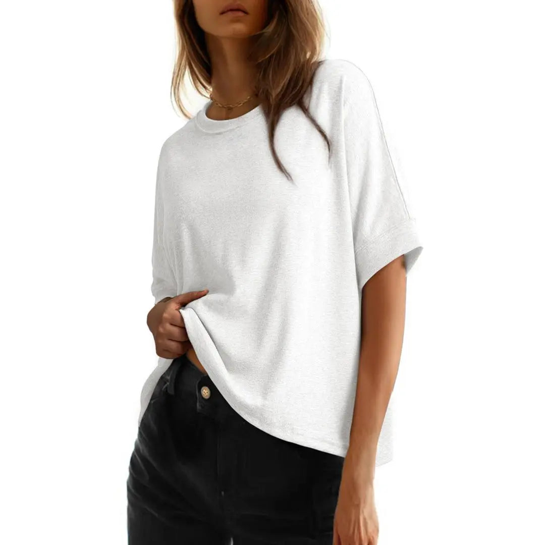 🔥 Stock up Dokotoo Women's Tops for Women 2026 Loose Oversized Basic Tee Comfortable Soft Fabric Flattering Fit Womenswear