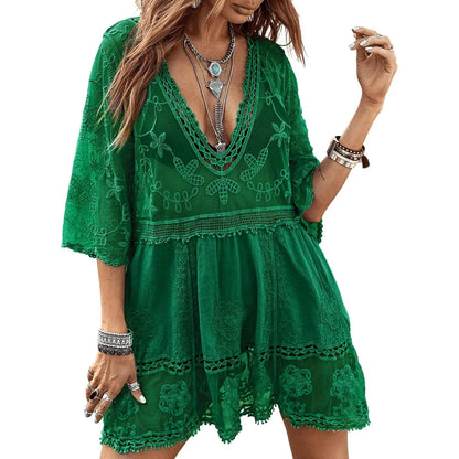 Women's Lace Bathing Suit Cover Up Dress