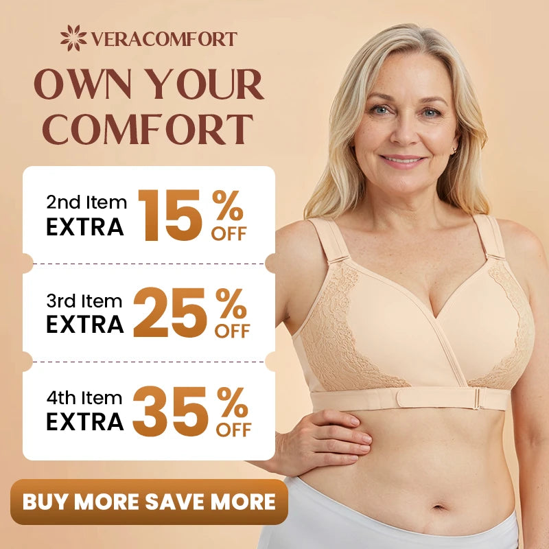 Veracomfort - Velcro Front-Wrap & Straps Adaptive Comfort Bra