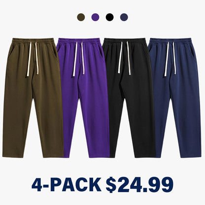 Men's Regular Fit Solid Drawstring Waist Sweatpants, Casual Pocket Design Pants for Fall & Winter, Men's Trousers for Daily Wear