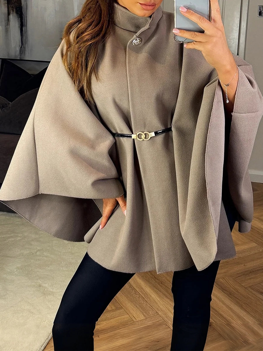 Wool Belted Cape - The Ultimate Statement in Elegant Outerwear
