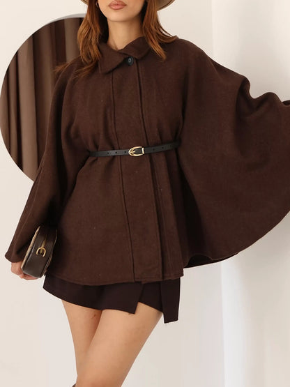 Wool Belted Cape - The Ultimate Statement in Elegant Outerwear