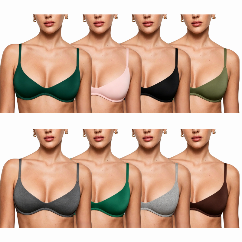 Women's Plunge Bra - Unlined Underwire Sexy Demi Balconette Bras