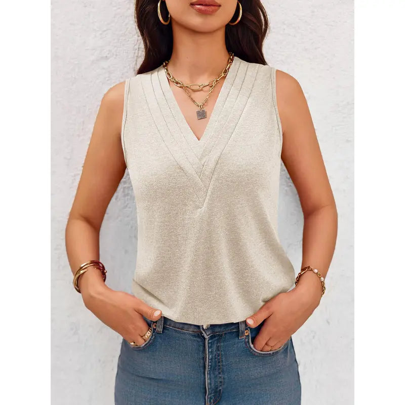 Last day🔥🔥Women V Neck Tank Tops Dressy Casual Summer Loose Fit Sleeveless Shirts