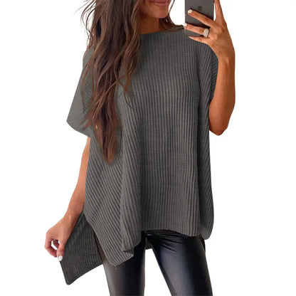 Summer Oversized Cozy Ribbed Knit Top