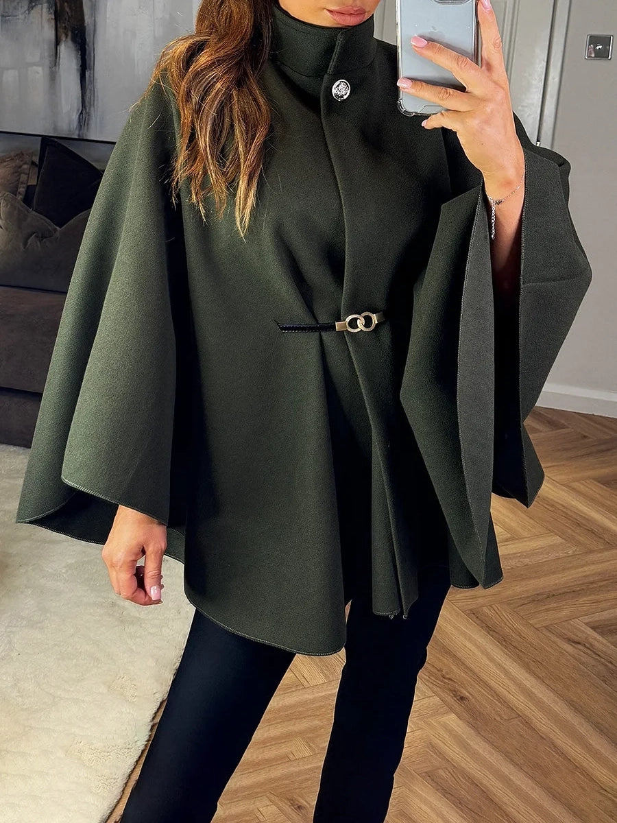 Wool Belted Cape - The Ultimate Statement in Elegant Outerwear