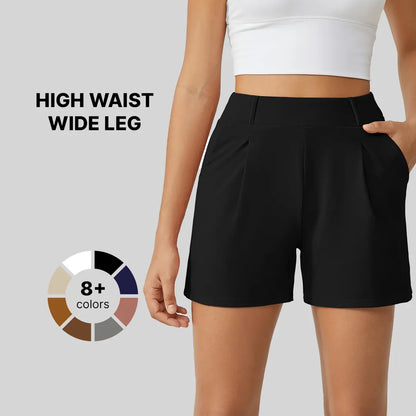 Women's Trendy High Waisted Casual Summer Shorts with Pockets