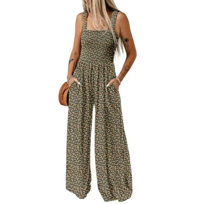 💕Women's Casual Print Sleeveless Overalls Jumpsuits
