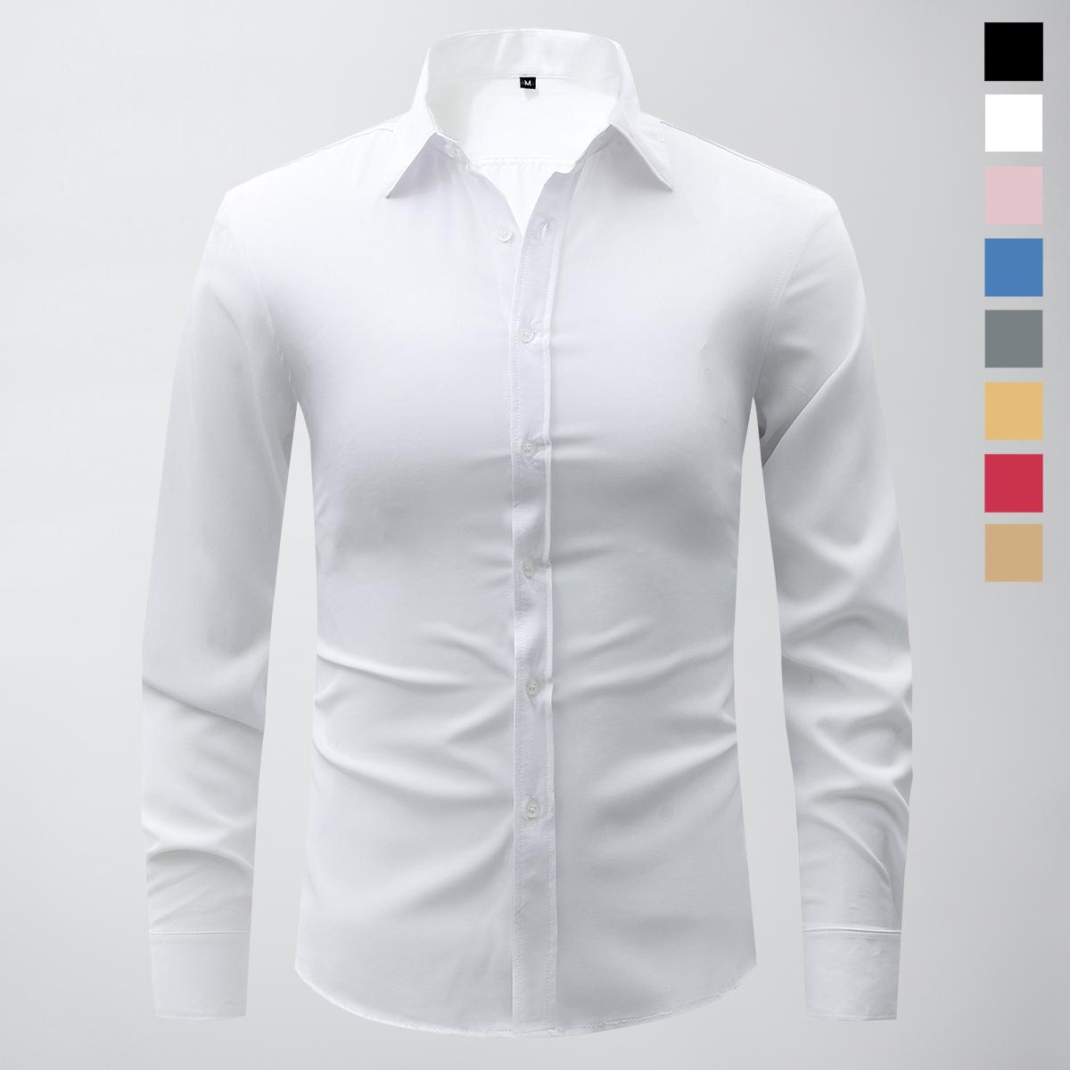 Non-Stretch Men’S Slim-Fit Long-Sleeve Shirt