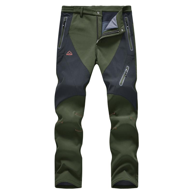 Men's Insulated Winter Outdoor Pants - Fleece-Lined, Windproof & Water-Resistant for Hiking, Skiing & Cold Weather