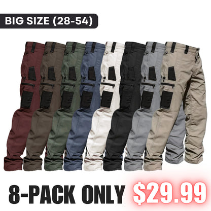 🔥 Only $29.99(All colors)🔥Men's 8-Pack Unisex 10-Pocket Heavy Duty zipper waterproof tactical Work Pants