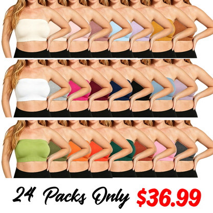 Truekind Wireless Strapless Bandeau Bra Anti-Slip Removable Convertible Straps
