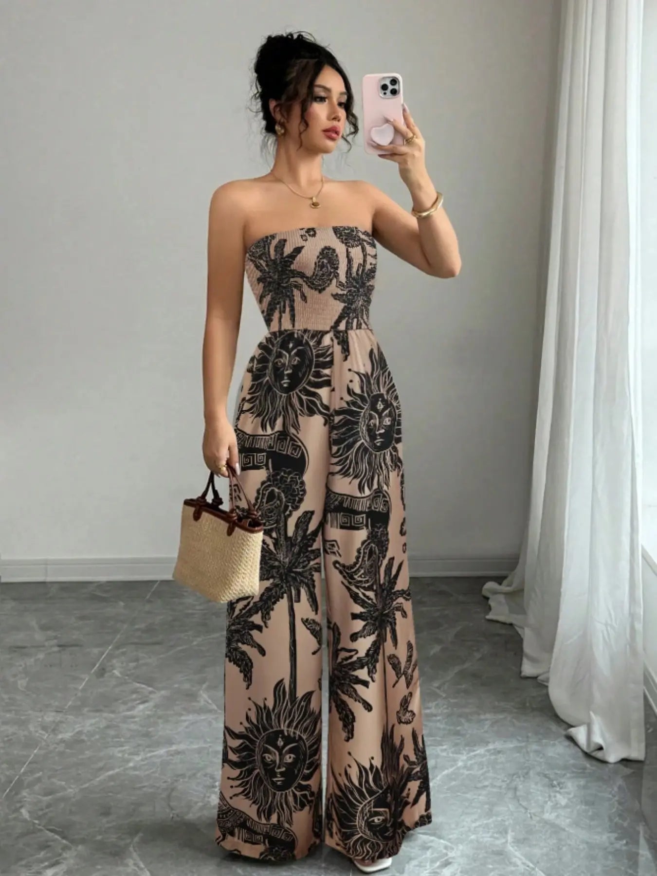 Women's Woven Fabric Casual Fitted Jumpsuit