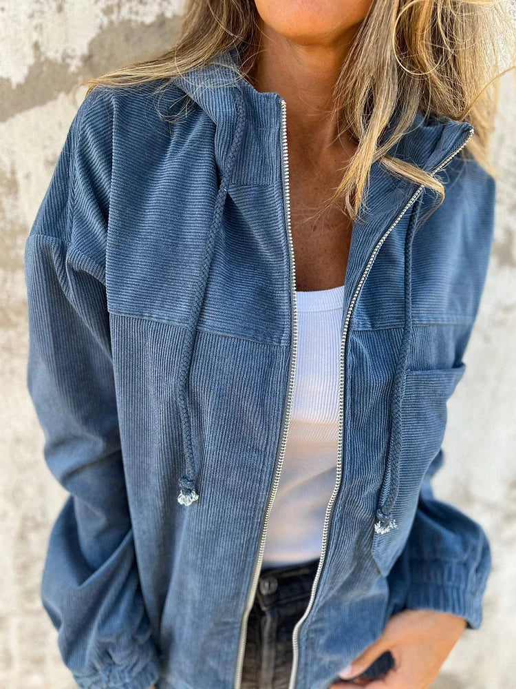 Casual Comfort Zip-Up Corduroy Jacket