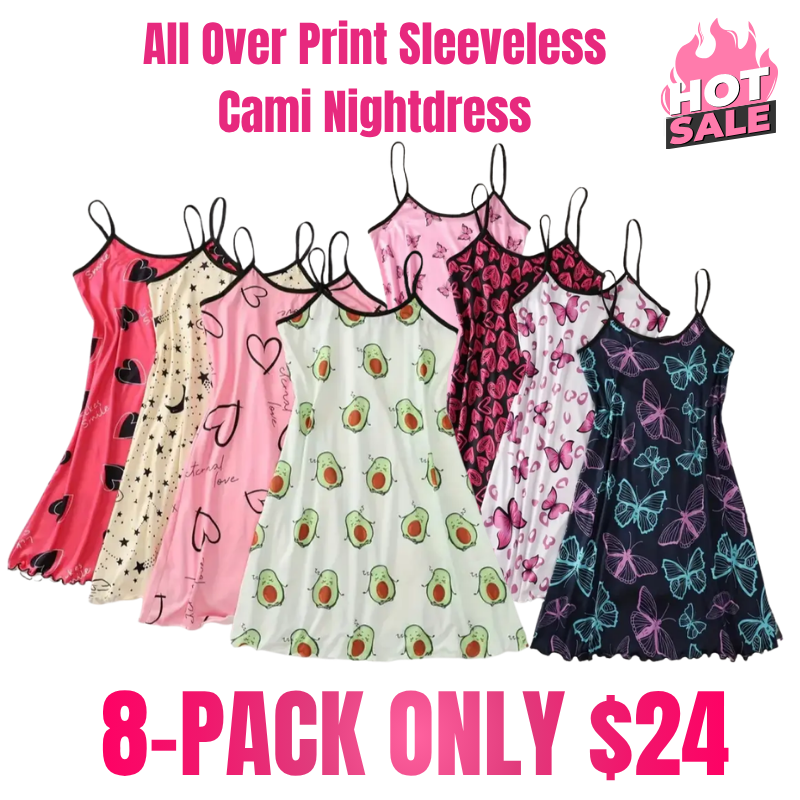 All Over Print Sleeveless Cami Nightdress