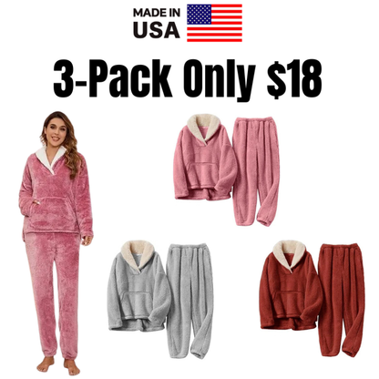 Women's Fluffy Fleece Winter Pajama Set