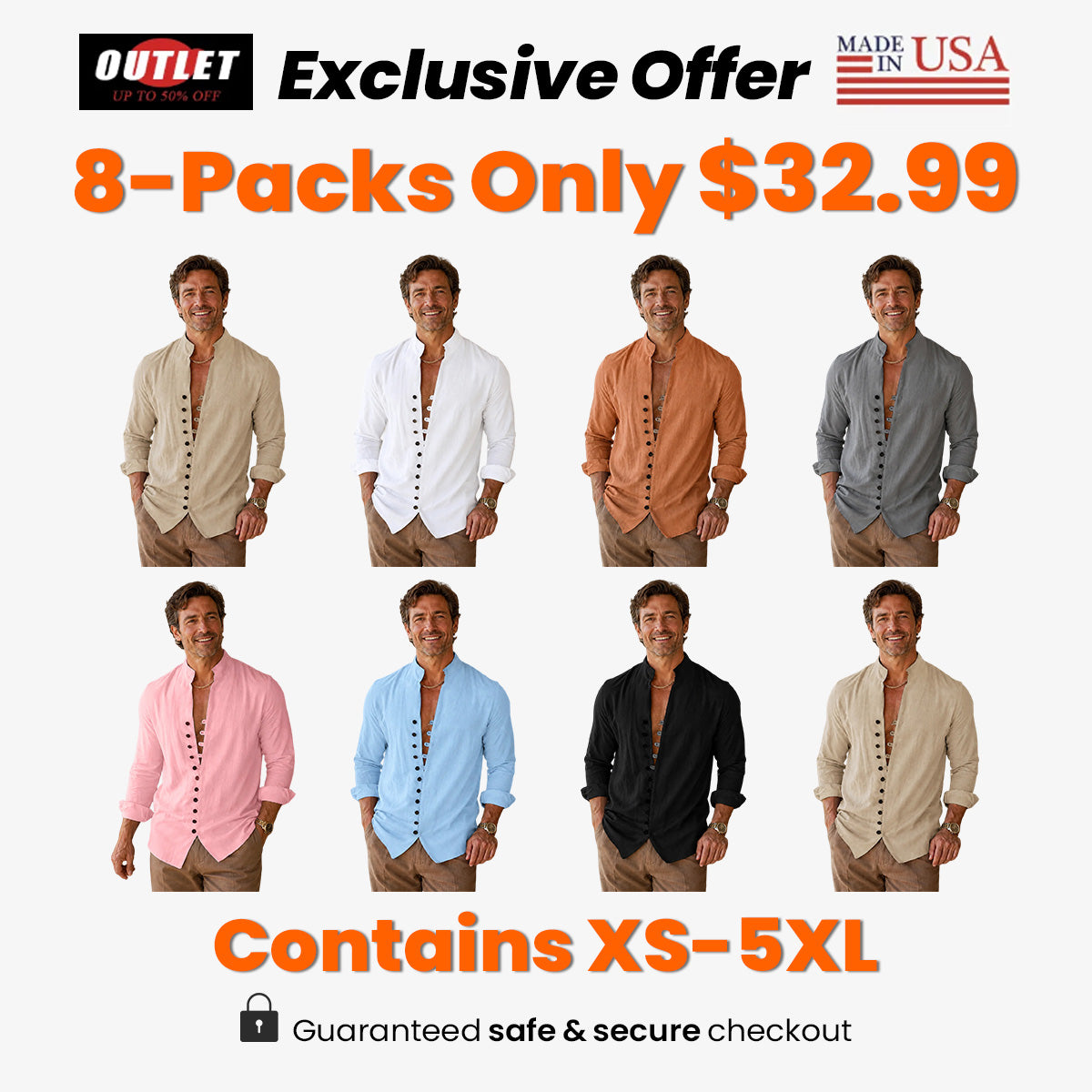 Men's Stand Collar Long Sleeve Shirt