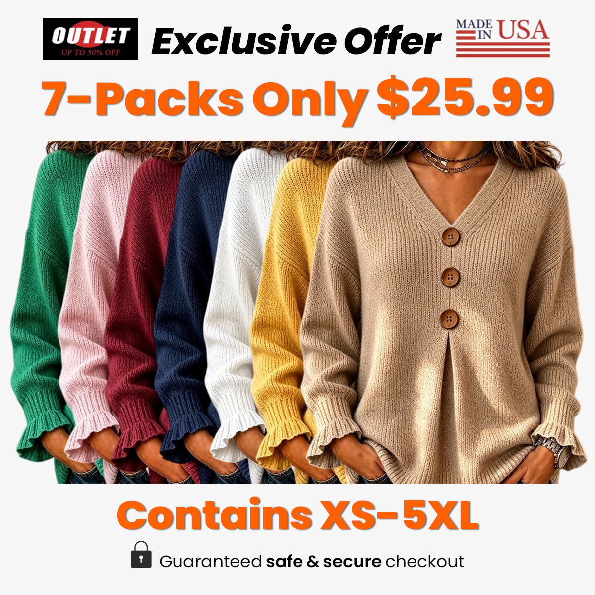 💝💝Special Price Today | Women's Soft V-Neck Textured-Knit Sweater