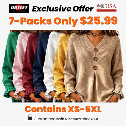 💝💝Special Price Today | Women's Soft V-Neck Textured-Knit Sweater