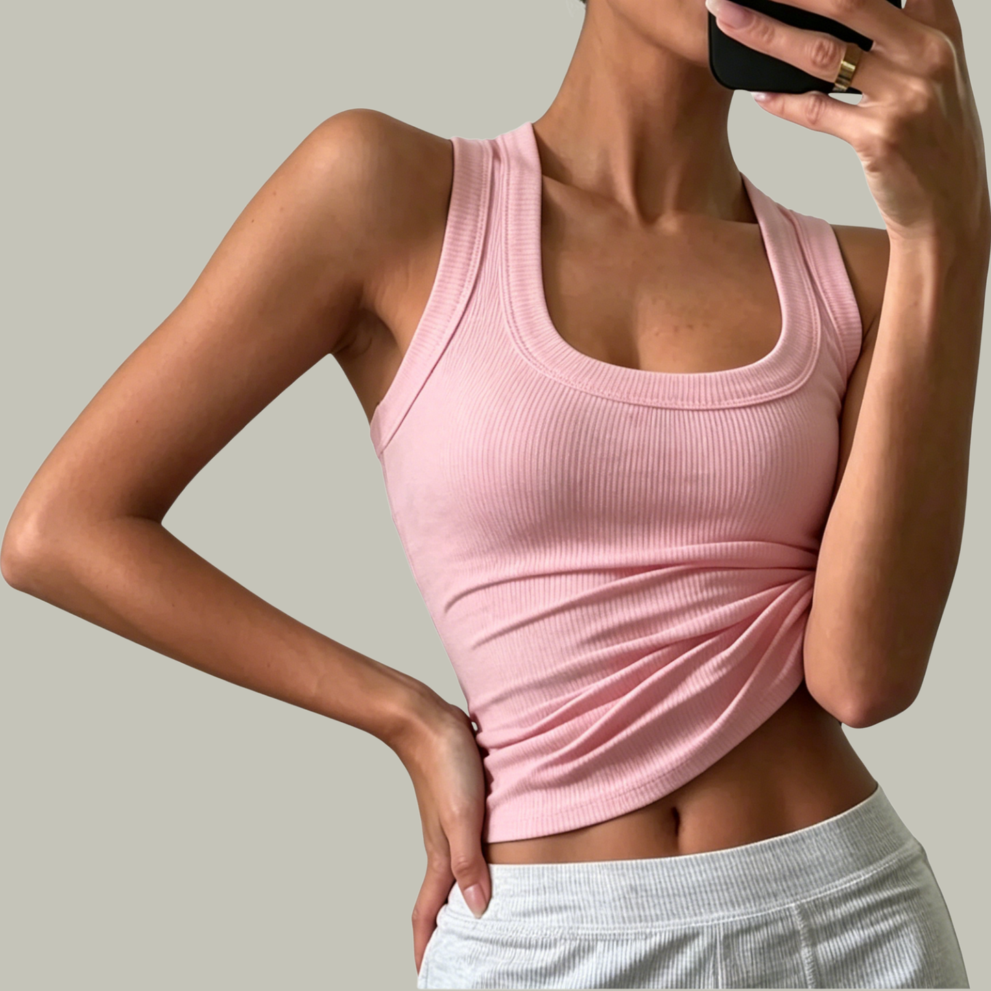 Women's Casual Slim-Fit Plain Sleeveless Tank Top