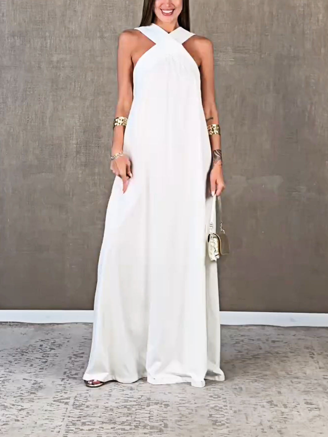 Holiday Casual Halterneck Dress