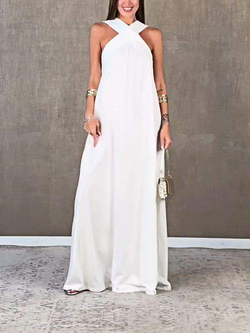 Holiday Casual Halterneck Dress
