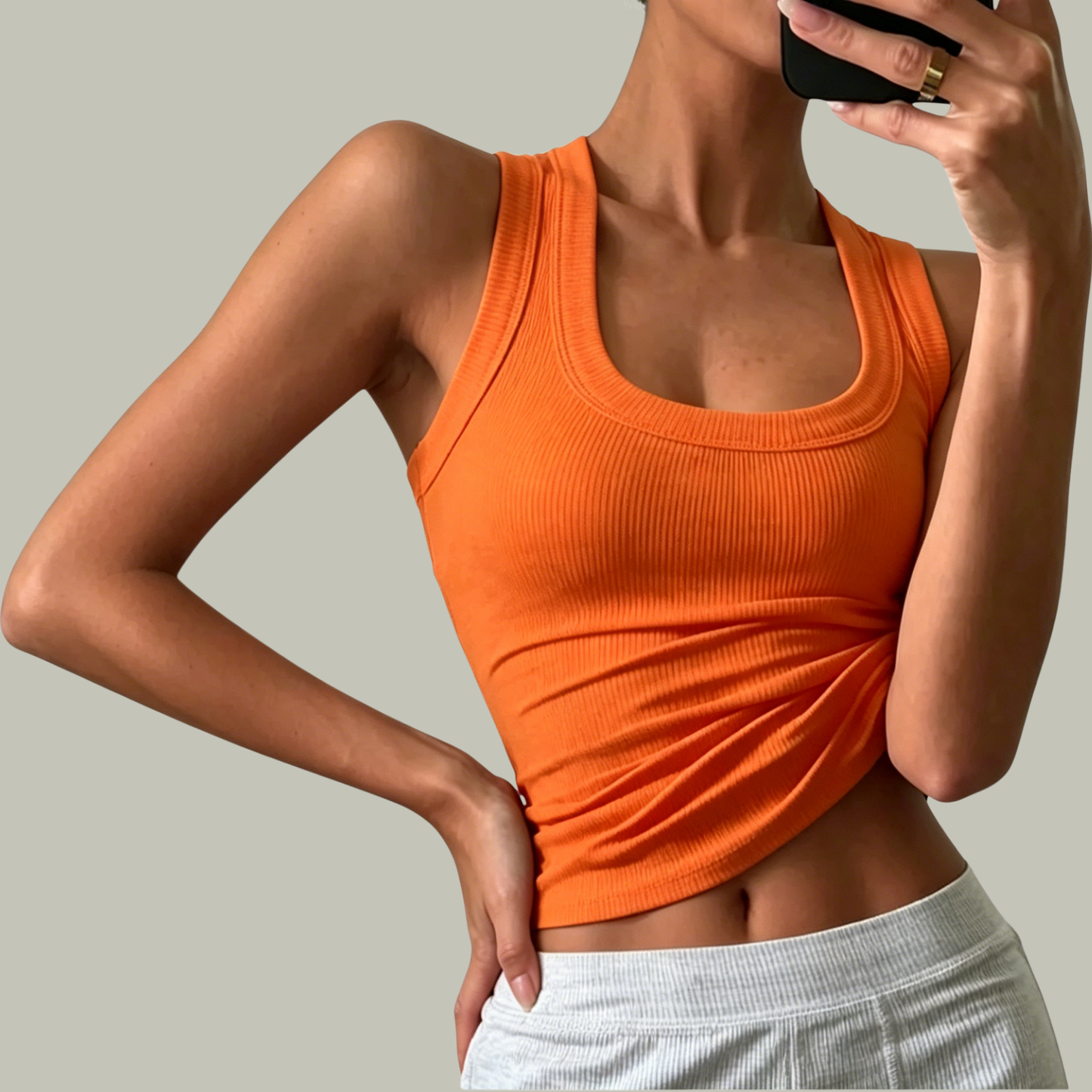Women's Casual Slim-Fit Plain Sleeveless Tank Top