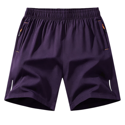 Men's Solid Color Zipper Pocket Shorts