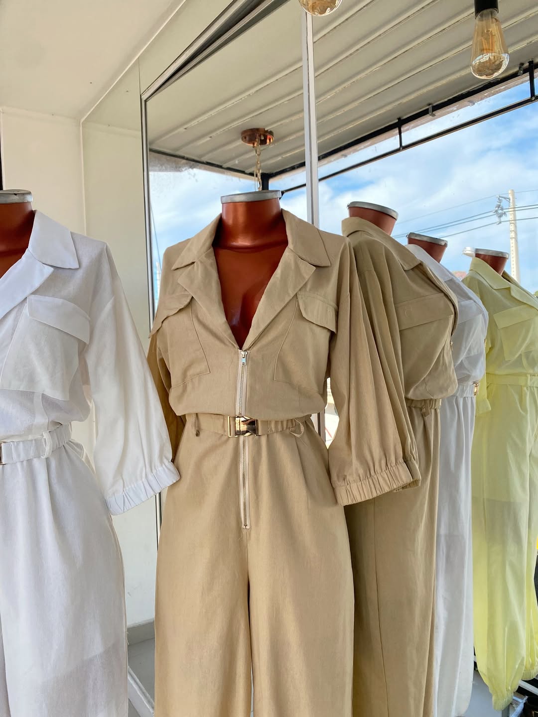 Stylish Casual Lapel Belt Jumpsuit