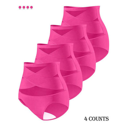 ⏰ TODAY ONLY Women’s High-Waisted Panties Multipack Lucky Letter Logo Cross-Mesh Briefs, Ultra-Soft Tummy Control Comfort Underwear