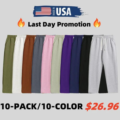 Men's Regular Fit Solid Drawstring Waist Sweatpants